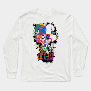 Insane Carnival Clown Posse Neon Horror Inspired Mask Graphic Design Long Sleeve T-Shirt