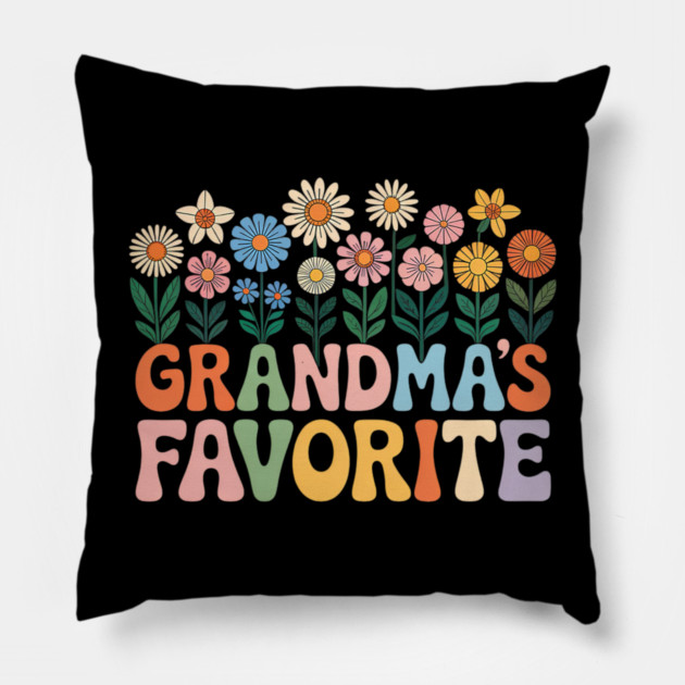Grandma’s Favorite Wildflower Floral Grandma Pillow by yangho