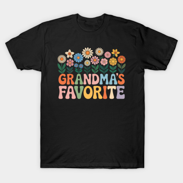 Grandma’s Favorite Wildflower Floral Grandma T-Shirt by yangho