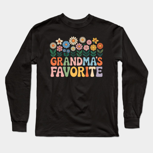 Grandma’s Favorite Wildflower Floral Grandma Long Sleeve T-Shirt by yangho