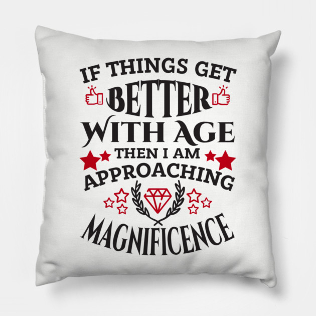 Things Get Better With Age Sassy Grown Up Confidence Pillow by Anticorporati
