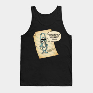 Autocorrect Blame Clip Cartoon Tank Top