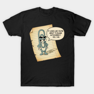 Autocorrect Blame Clip Cartoon T-Shirt