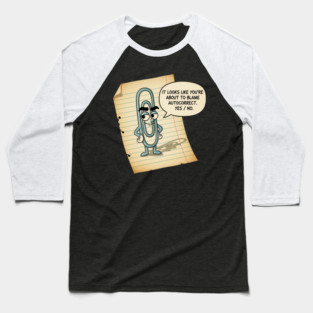 Autocorrect Blame Clip Cartoon Baseball T-Shirt