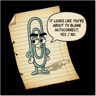 Autocorrect Blame Clip Cartoon Posters and Art