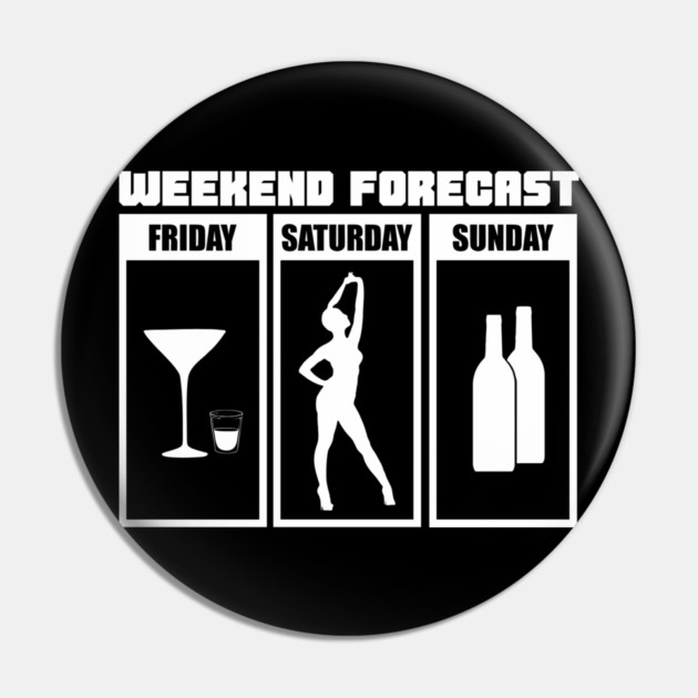 Weekend Forecast Party Drinking Wild Night Pin by Anticorporati