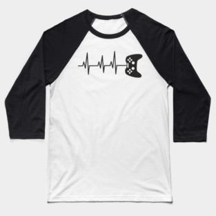 Gamer Heartbeat Gaming Nerd Life Baseball T-Shirt