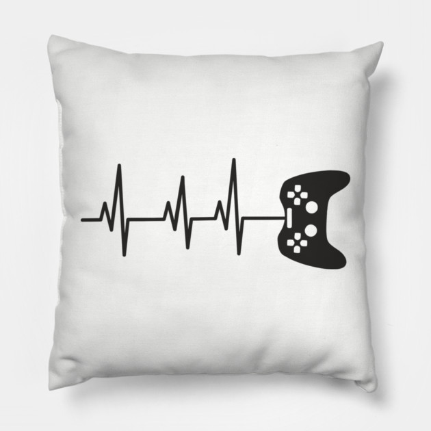 Gamer Heartbeat Gaming Nerd Life Pillow by Anticorporati