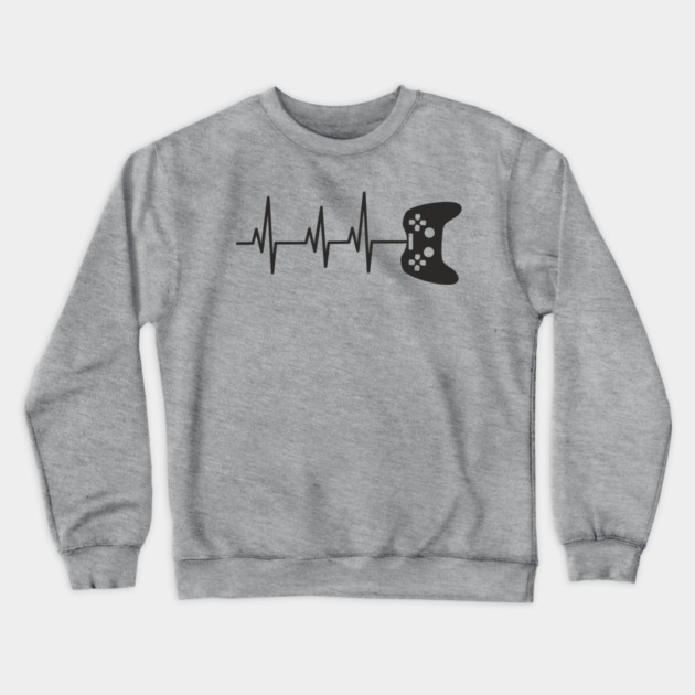 Gamer Heartbeat Gaming Nerd Life Crewneck Sweatshirt by Anticorporati