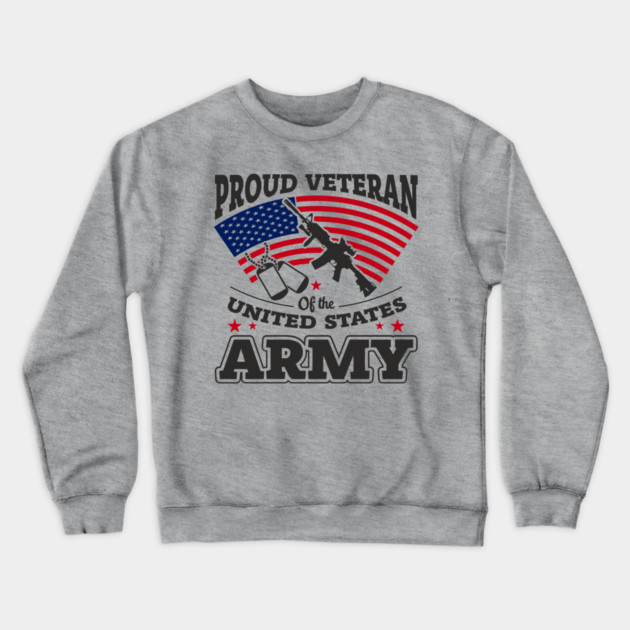Proud Veteran United States Army National Pride Crewneck Sweatshirt by Anticorporati