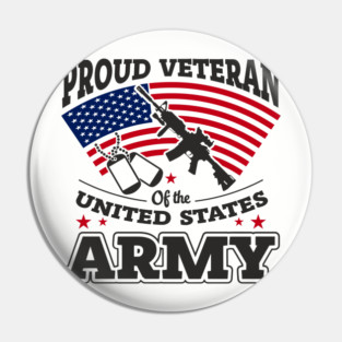Proud Veteran United States Army National Pride Pin