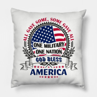 God Bless America Soldier Sacrifice Tribute Pillow