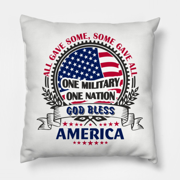 God Bless America Soldier Sacrifice Tribute Pillow by Anticorporati