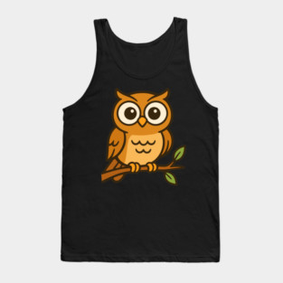 Owl Wisdom Brown – Woodland Owl Art Tank Top