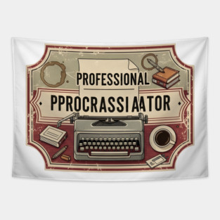 Procrastinator Writer Typewriter Design Tapestry