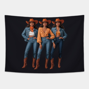 Black Cowgirl Western Rodeo Melanin Black History Texas Tapestry