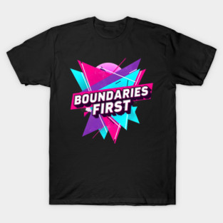 Boundaries First Retro Geometric Design T-Shirt