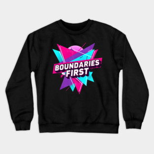 Boundaries First Retro Geometric Design Crewneck Sweatshirt