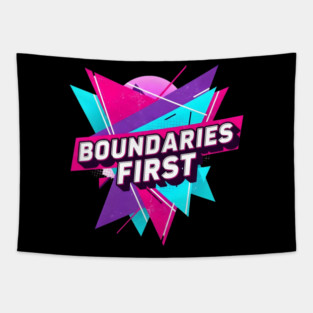 Boundaries First Retro Geometric Design Tapestry