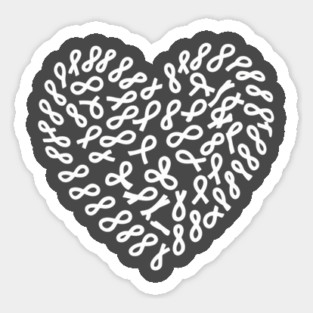 Brain Cancer Awareness Brain Tumor Gray Ribbon Sticker