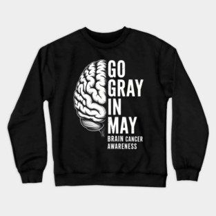 Brain Cancer Awareness Cancer Brain Chemo Warrior Survivor Crewneck Sweatshirt