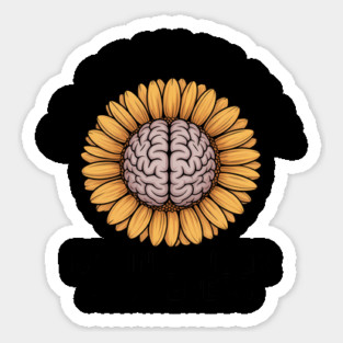 Brain Cancer Tumor Awareness Go Gray In May Sunflower Ribbon Sticker