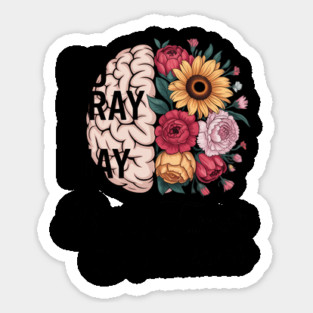 Brain Cancer Tumor Awareness Go Gray In May Flowers Sticker