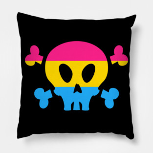 Pansexual LGBT Pride Skull Pillow