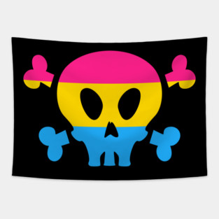 Pansexual LGBT Pride Skull Tapestry