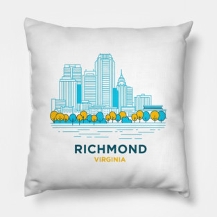 Richmond Virginia Skyline Trees Pillow