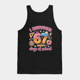 I Survived 67 Days of School Kawaii Donut Ice Cream Tank Top