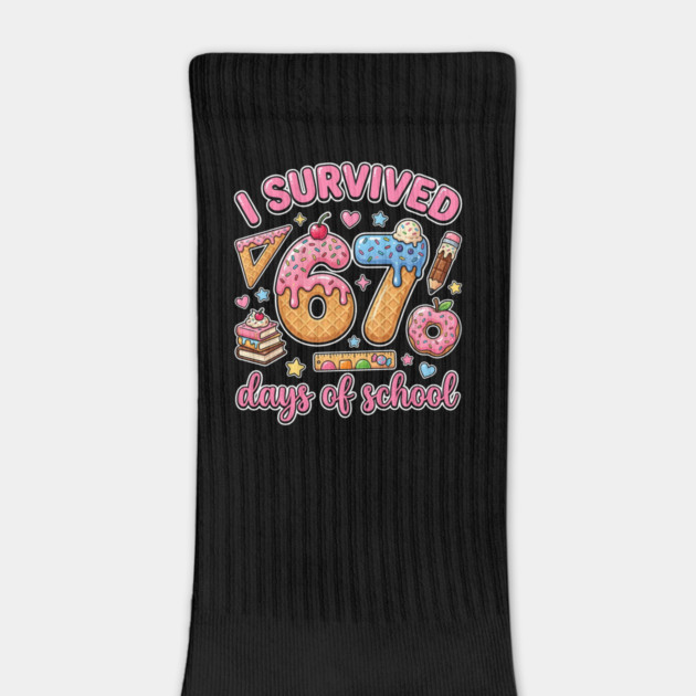 I Survived 67 Days of School Kawaii Donut Ice Cream by Creatifly Graphic Tees