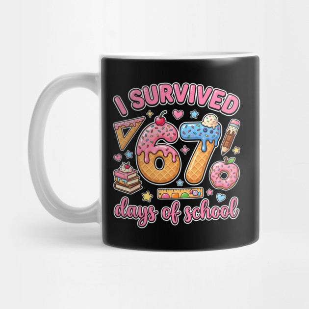 I Survived 67 Days of School Kawaii Donut Ice Cream by Creatifly Graphic Tees
