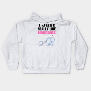 I Just Really Like Elephants Kids Hoodie