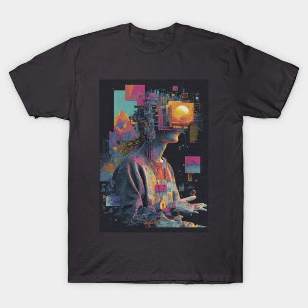 Surreal Geometric Virtual Reality T-Shirt by Lysergick.Art