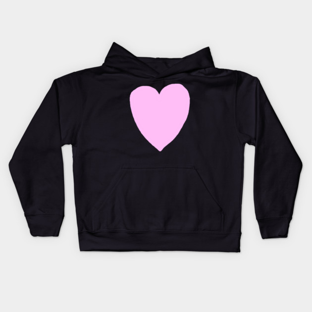 Pink Heart Love Kids Hoodie by Creatifly Graphic Tees