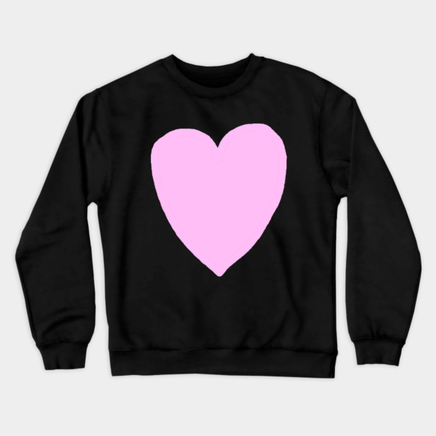 Pink Heart Love Crewneck Sweatshirt by Creatifly Graphic Tees