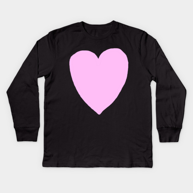 Pink Heart Love Kids Long Sleeve T-Shirt by Creatifly Graphic Tees