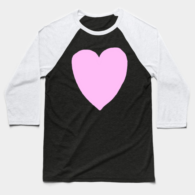 Pink Heart Love Baseball T-Shirt by Creatifly Graphic Tees