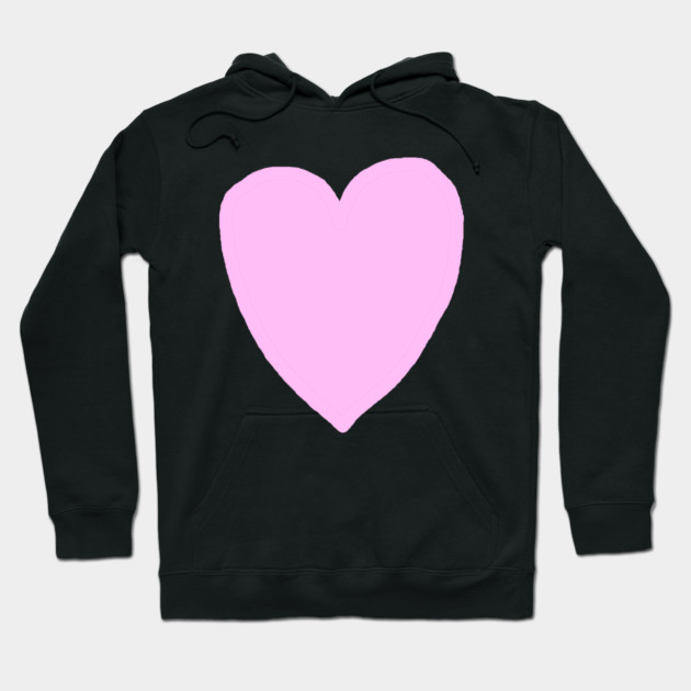Pink Heart Love Hoodie by Creatifly Graphic Tees