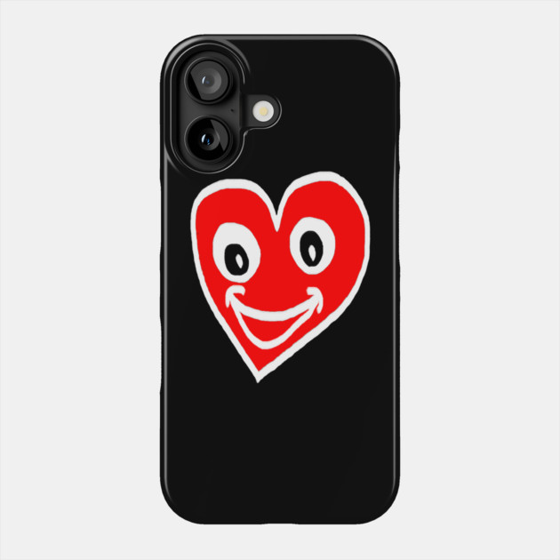 Smiling Heart Face Phone Case by Creatifly Graphic Tees
