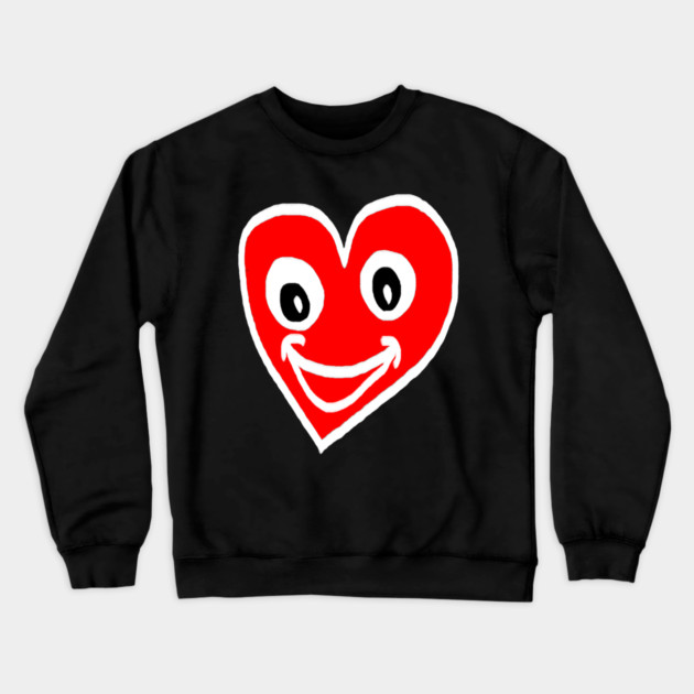 Smiling Heart Face Crewneck Sweatshirt by Creatifly Graphic Tees