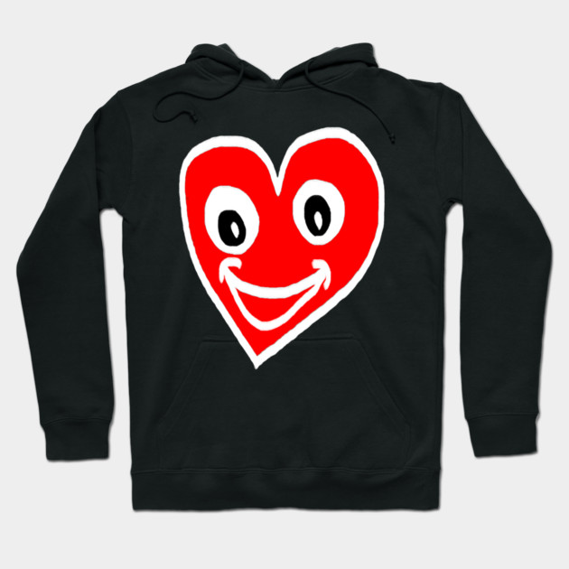 Smiling Heart Face Hoodie by Creatifly Graphic Tees