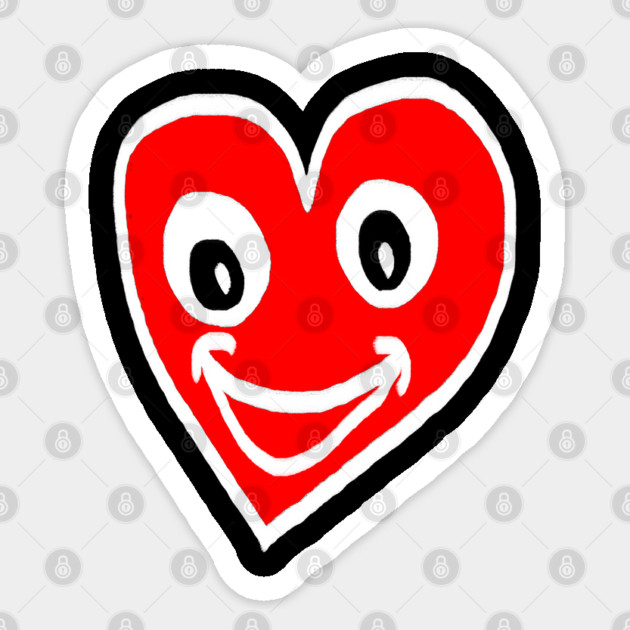 Smiling Heart Face Sticker by Creatifly Graphic Tees
