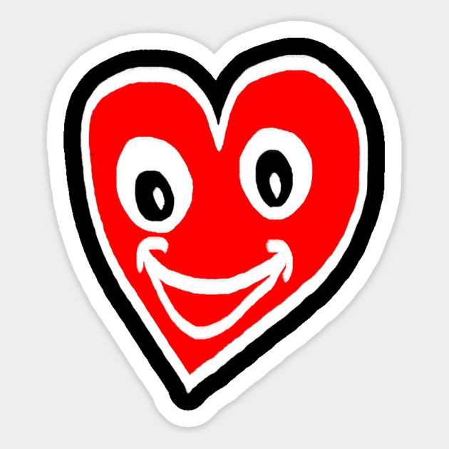 Smiling Heart Face Magnet by Creatifly Graphic Tees