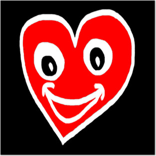 Smiling Heart Face Posters and Art