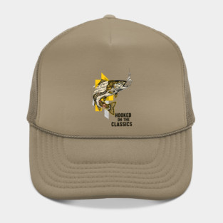 Surreal Music Note Trout and Clockwork Gear Collage Hat