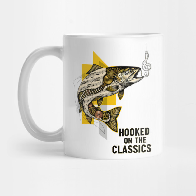 Surreal Music Note Trout and Clockwork Gear Collage by criarthdesign