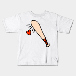 Baseball Bat Love Heart Kids T-Shirt