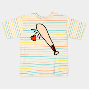 Baseball Bat Love Heart Kids T-Shirt